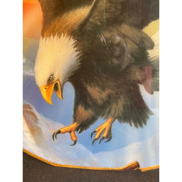 Vintage Patriotic American Flag and Bald Eagle Print Decoupage Wood Hanging Art - Picture 8 of 12